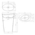 Pietra Bianca Wave Freestanding Basin Specification