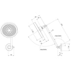 Phoenix Pina All Directional Shower Arm & 150mm Round Rose - Specification