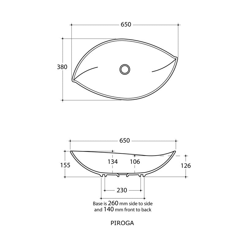 Studio Bagno Piroga Above Counter Basin Spec