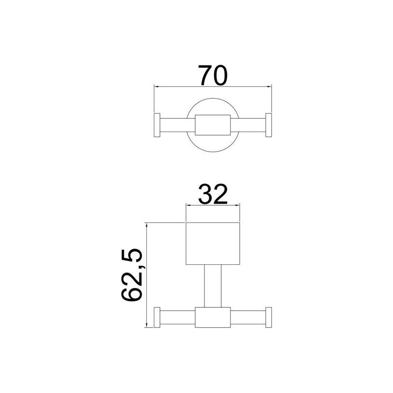 PLD Oasis Double Robe Hook Spec