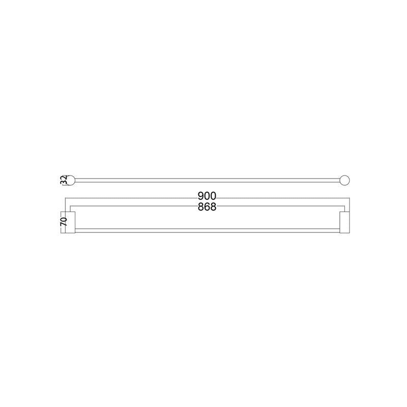 PLD Oasis Single Towel Rail 900mm Spec