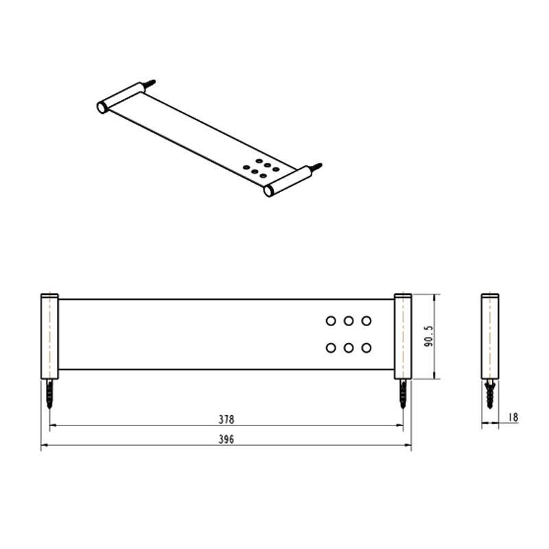 Gareth Ashton Poco 300mm Shelf - Chrome