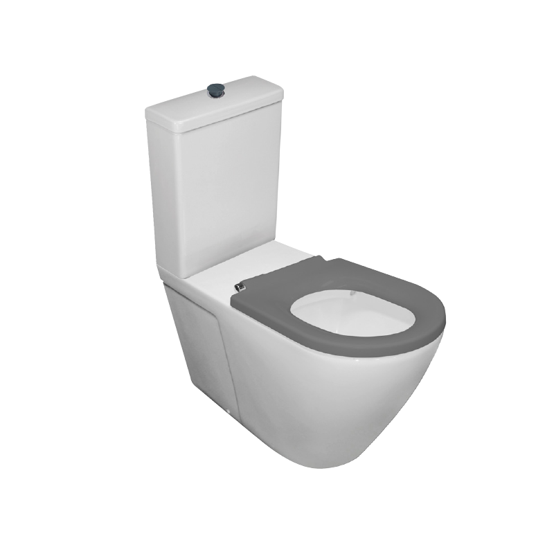 Parisi Ellisse Accessible Wall Faced Suite with Rimless Pan & Grey Seat