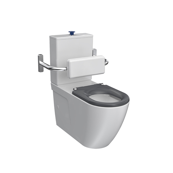 Parisi Ellisse Accessible Wall Faced Suite Rimless Pan with Grey Seat & Back Rest
