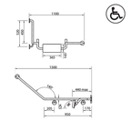 Parisi Envy Grab Rail with Backrest Combo 40° Right Hand