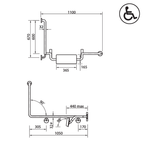 Parisi Envy Grab Rail with Backrest Combo 90° Right Hand
