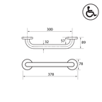 Parisi Envy Grab Rail Straight 300mm