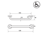 Parisi Envy Grab Rail Straight 450mm