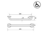 Parisi Envy Grab Rail Straight 600mm