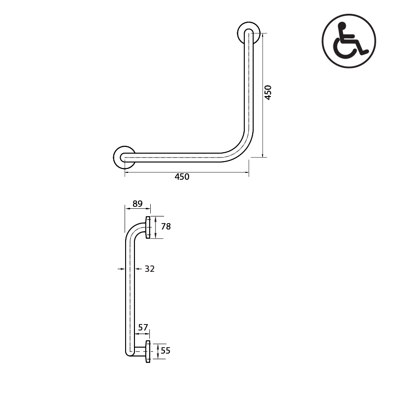 Parisi Envy Grab Rail 90° Ambidextrous