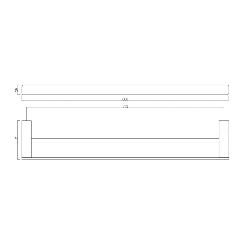 PLD Platinum Double Towel Rail 600mm Specification