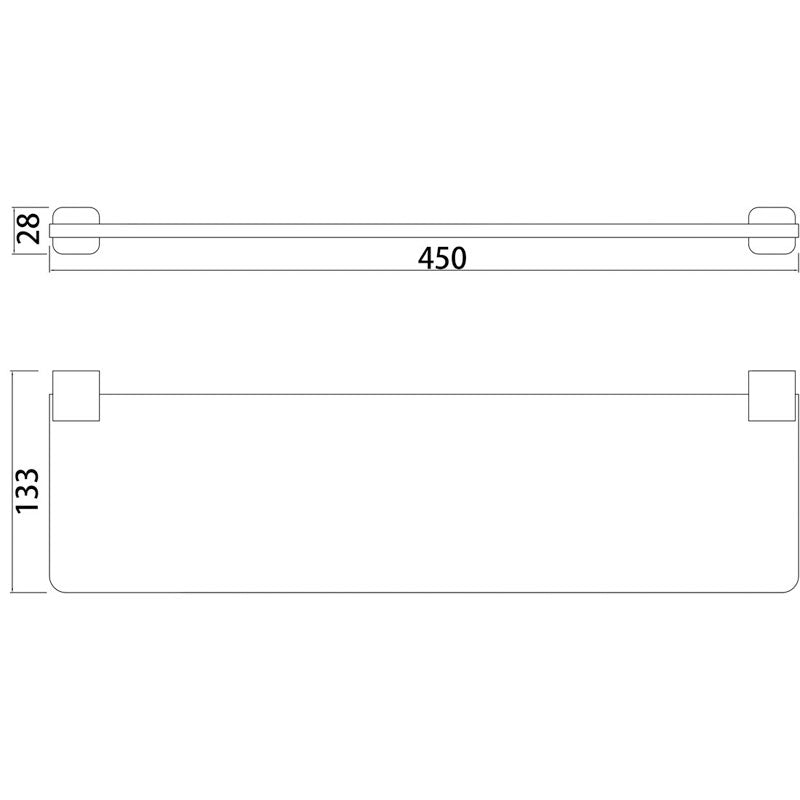 PLD Platinum Glass Shelf Matt Black specifications