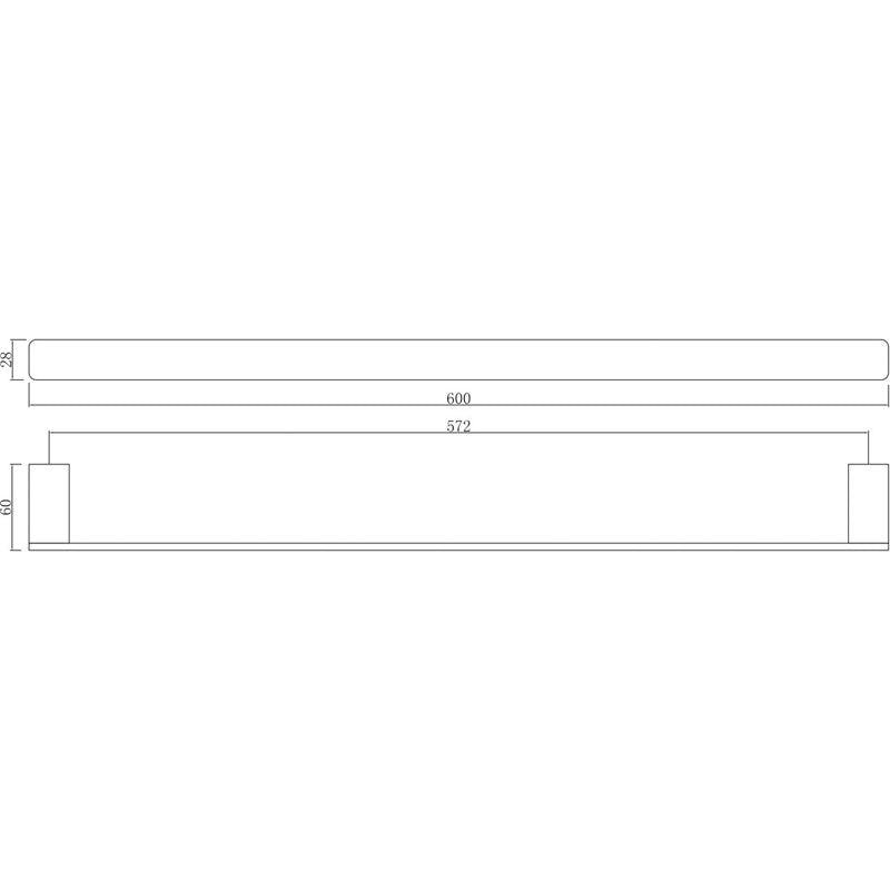 PLD Platinum Single Towel Rail 600mm Matt Black specifications