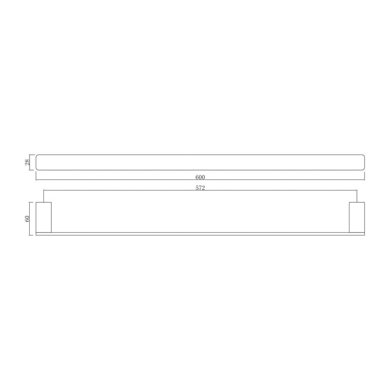 PLD Platinum Single Towel Rail 600mm Specification
