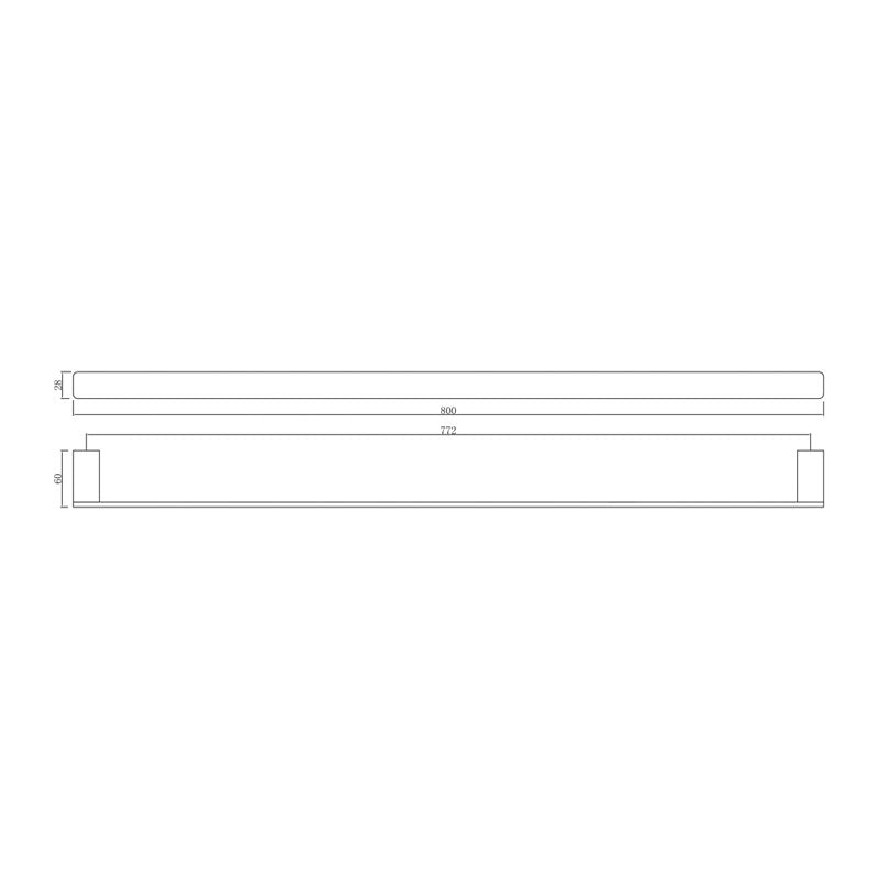 PLD Platinum Single Towel Rail 800mm Specification