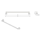 Gareth Ashton Poco Single Towel Rail 760mm - Brushed Nickel Specification