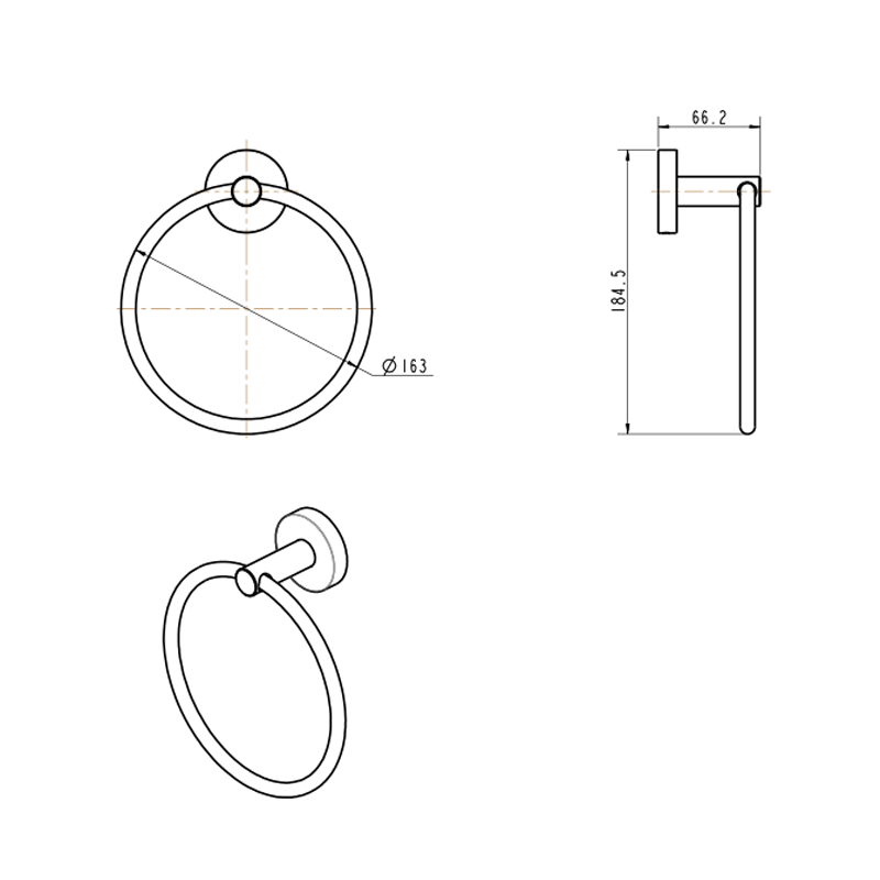 Gareth Ashton Poco Towel Ring - Black