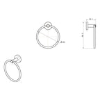 Gareth Ashton Poco Towel Ring - Brushed Nickel Specification
