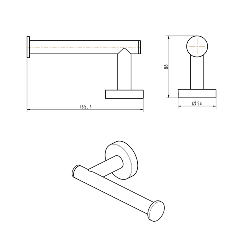 Gareth Ashton Poco Toilet Roll Holder - Brushed Brass