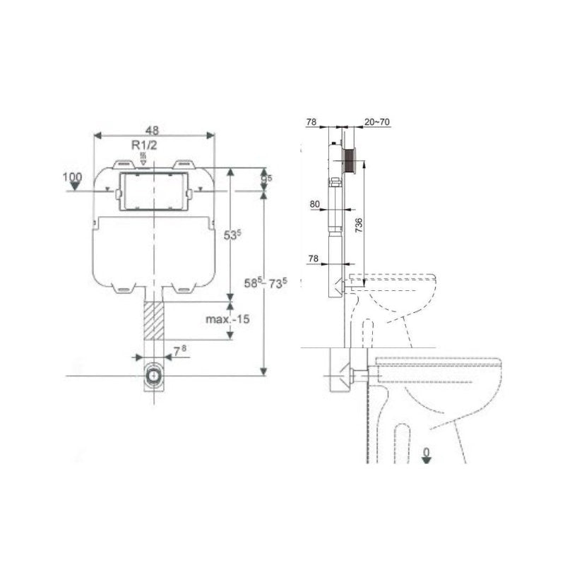 TOTO Axent In-Wall Cistern Specification