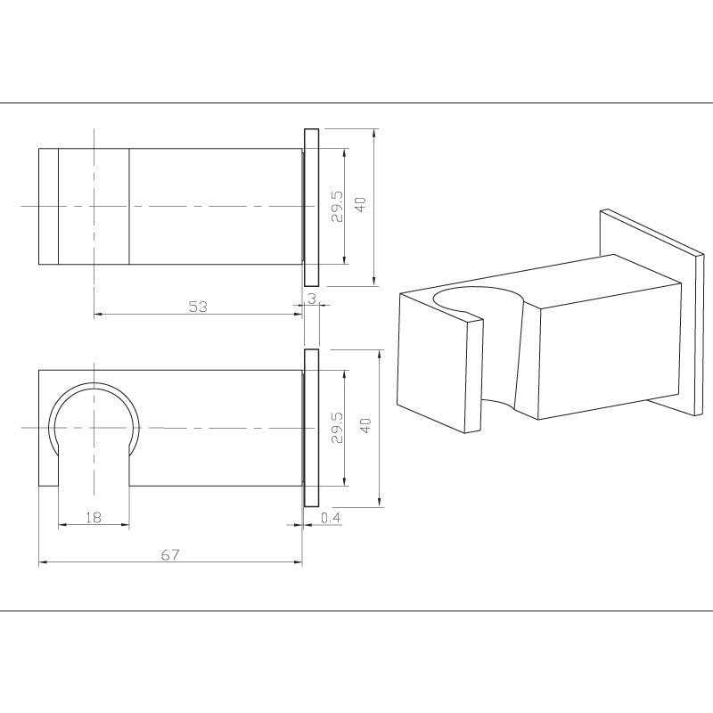 Parisi Quadro F&F Elbow Water Connector Holder - Chrome - QQ.SP.LBB