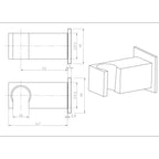 Parisi Quadro F&F Elbow Water Connector Holder - Chrome - QQ.SP.LBB