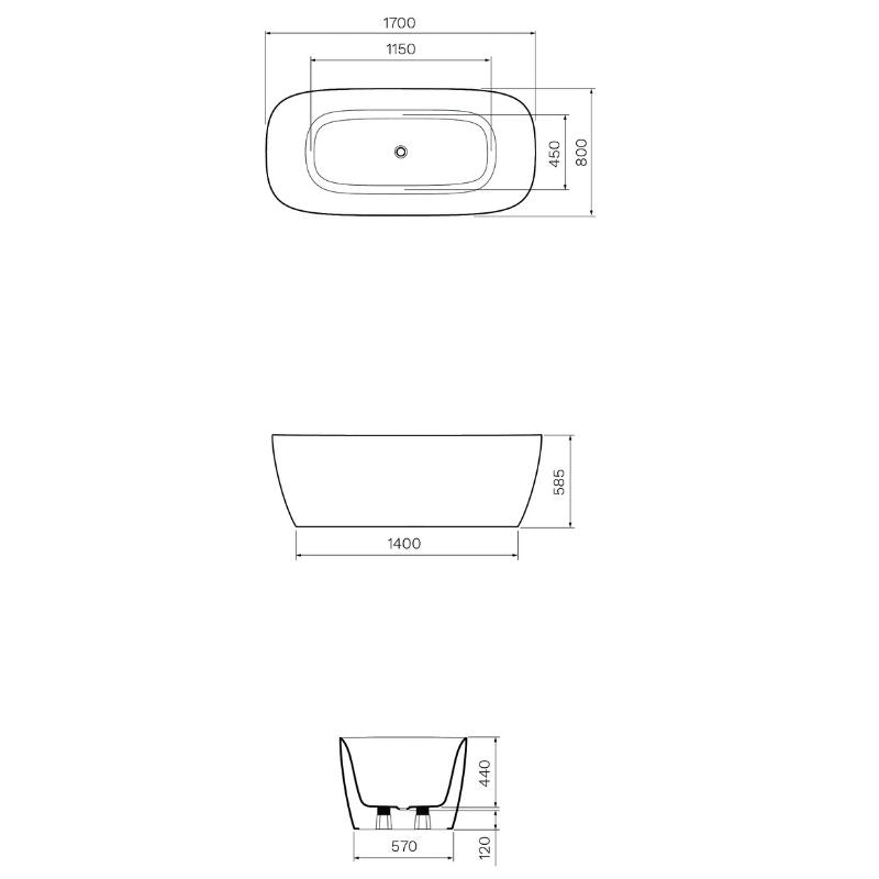 Parisi Quasar 1700 Lucite Acrylic Freestanding Bath Spec