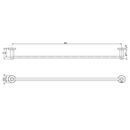 Phoenix Radii Single Towel Rail 800mm with Round Plate