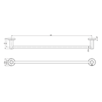 Phoenix Radii Single Towel Rail 600mm with Round Plate