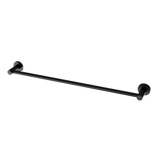 Phoenix Radii Single Towel Rail 600mm with Round Plate - Matte Black - RA804 MB