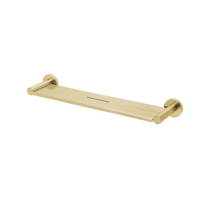 Phoenix Radii Metal Shelf with Round Plate - Brushed Gold