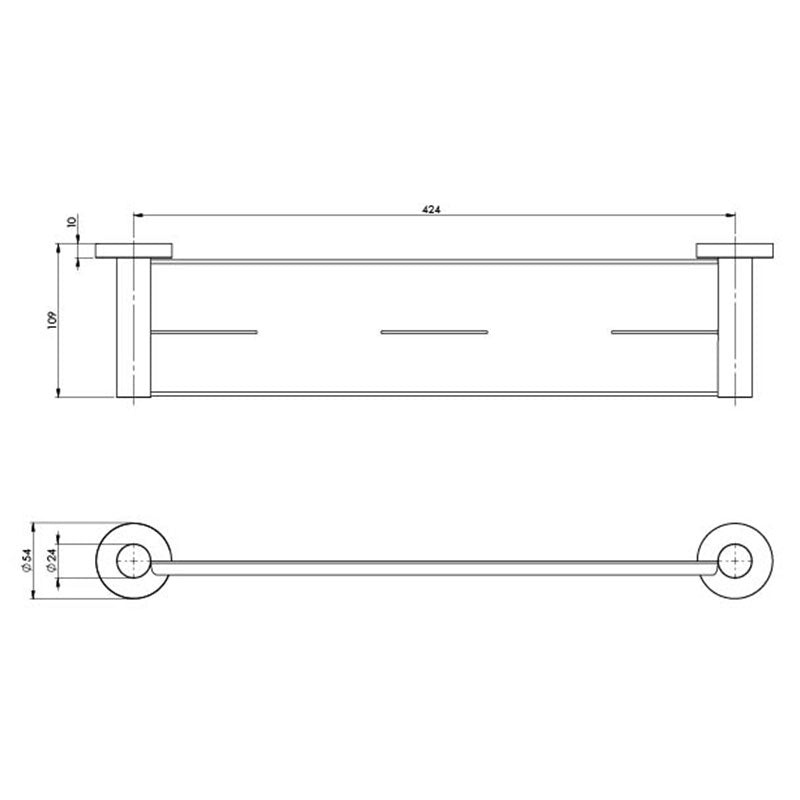 Phoenix Radii Metal Shelf with Round Plate - Matte Black