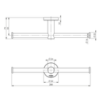 Phoenix Radii Double Toilet Roll Holder with Round Plate - Chrome