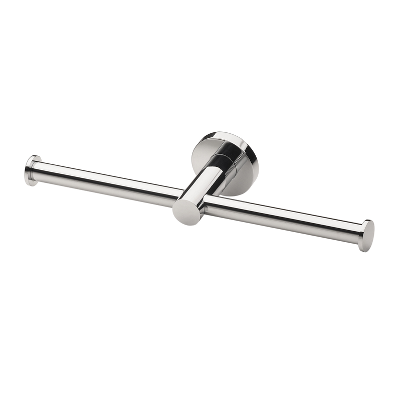 Phoenix Radii Double Toilet Roll Holder with Round Plate - Chrome