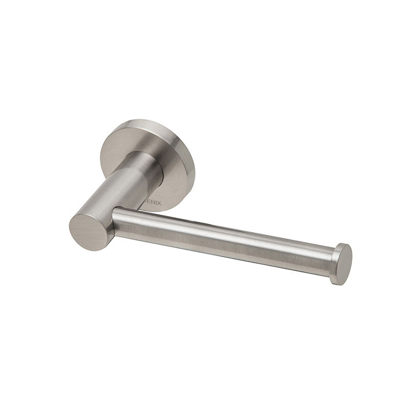 Phoenix Radii Toilet Roll Holder with Round Plate - Brushed Nickel