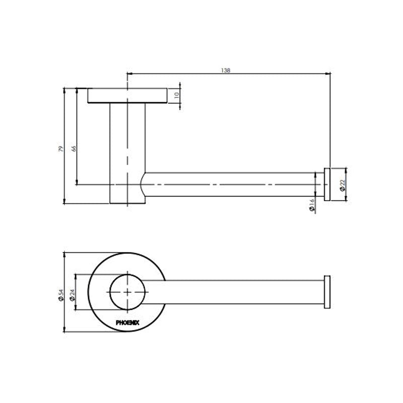 Phoenix RADII TOILET ROLL HOLDER ROUND PLATE Specification