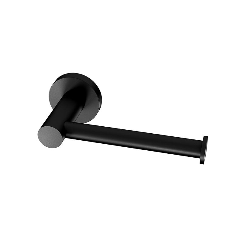 Phoenix Radii Toilet Roll Holder with Round Plate - Matte Black
