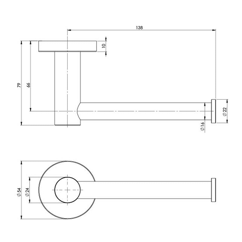 Phoenix Radii Toilet Roll Holder with Round Plate - Brushed Nickel