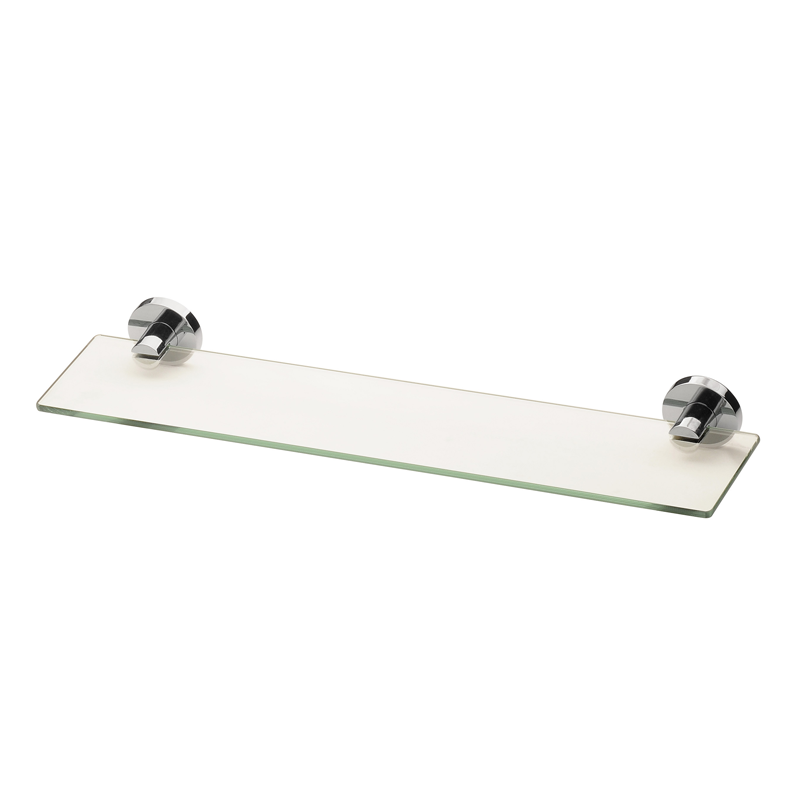 Phoenix Radii Glass Shelf with Round Plate - Chrome