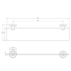 Phoenix Radii Glass Shelf with Round Plate - Chrome