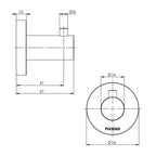 Phoenix Radii Robe Hook Round Plate - Chrome Specification