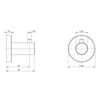 Phoenix Radii Robe Hook with Round Plate - Brushed Nickel