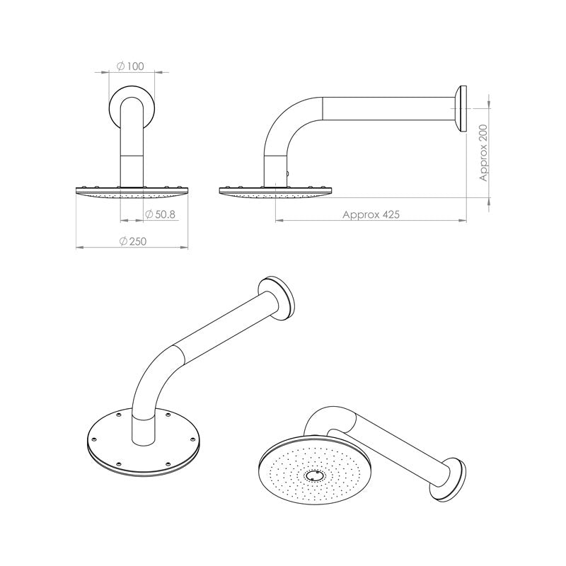 Rainware Marengo Outdoor Shower Rose Spec