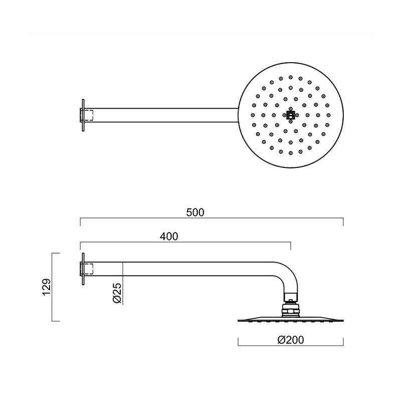 Gareth Ashton 316 Round Horiz Overhead Shower Specification
