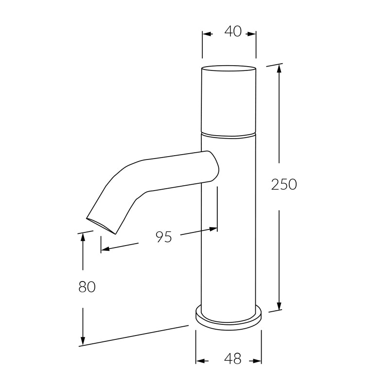 Sussex Circa Basin Mixer Brushed Gunmetal Specification