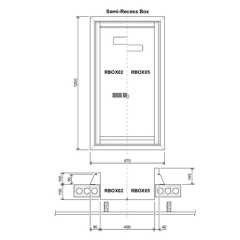 Rinnai Fully Recessed Box (Suits Enviro 26 & 32) Specification 