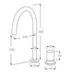 Sussex Circa Basin Sink Hob Mixer Set Chrome Specification