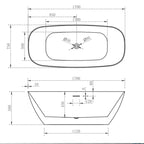 Cassa Rec Slimline 1700mm Bathtub - Specification