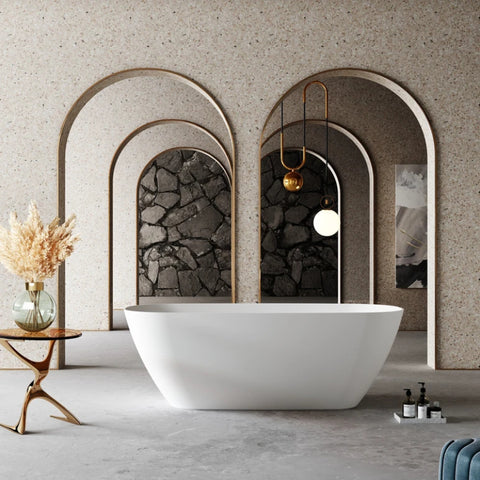 Cassa Design Rec Slimline 1700mm Acrylic Freestanding Bath No Overflow - Matte White
