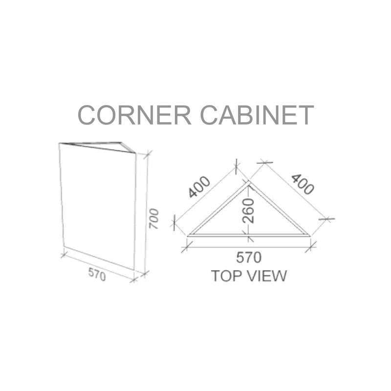 Rifco Corner Unit Cabinet Spec